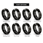 font options for inside engraving on black & silver desert sunburst cactus rings