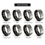 font options for inside engraving on black & gray desert wash rings