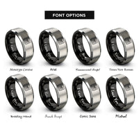 font options for inside engraving on black & grey desert wash rings