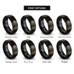 font options for inside engraving on gunmetal & black desert wash rings