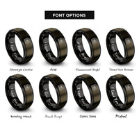 font options for inside engraving on gunmetal & black desert wash rings
