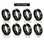 font options for inside engraving on black & gray desktop monitor graph rings