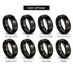 font options for inside engraving on black desktop monitor graph rings