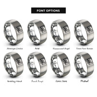 font options for inside engraving on silver desktop monitor graph rings