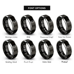 font options for inside engraving on black & gray desktop pc tower rings