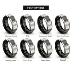 font options for inside engraving on black & grey desktop pc tower rings