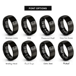 font options for inside engraving on black desktop pc tower rings