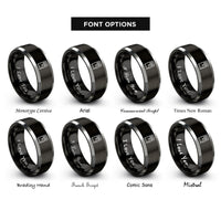 font options for inside engraving on black & grey desktop tower rings