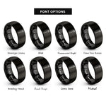 font options for inside engraving on black dessert fork rings
