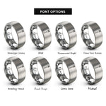 font options for inside engraving on grey dessert fork rings