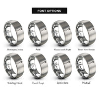 font options for inside engraving on grey dessert fork rings
