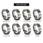 font options for inside engraving on gray dessert fork rings