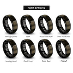 font options for inside engraving on gunmetal & black dessert fork rings