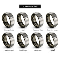 font options for inside engraving on gunmetal & gray dessert fork rings