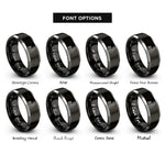 font options for inside engraving on black & silver detailer polisher rings