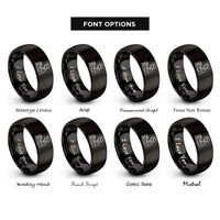 font options for inside engraving on black detailer polisher rings