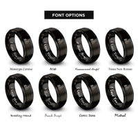 font options for inside engraving on black detailer polisher rings