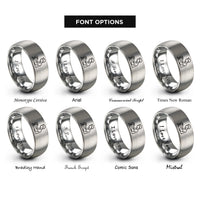 font options for inside engraving on silver detailer polisher rings