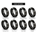 font options for inside engraving on black & grey dharma wheel dharmachakra rings
