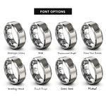 font options for inside engraving on silver dharma wheel rings