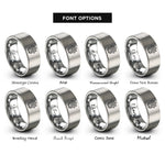 font options for inside engraving on grey dharma wheel rings