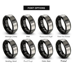 font options for inside engraving on black & gray diagonal lattice rings