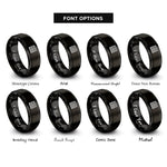 font options for inside engraving on black diagonal lattice rings
