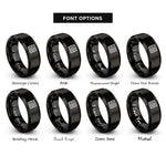 font options for inside engraving on black diagonal lattice rings