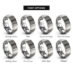 font options for inside engraving on silver diagonal lattice rings