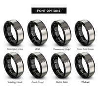 font options for inside engraving on black & grey dial thermometer rings