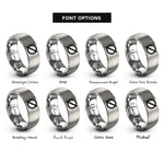 font options for inside engraving on silver diameter symbol rings