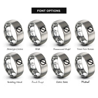 font options for inside engraving on silver diameter symbol rings