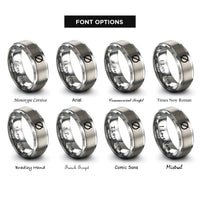 font options for inside engraving on gray diameter symbol rings