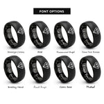 font options for inside engraving on black diamond badge rings