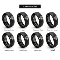 font options for inside engraving on black diamond badge rings