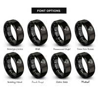 font options for inside engraving on black diamond badge rings