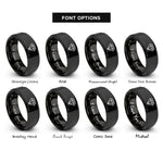 font options for inside engraving on black diamond badge rings