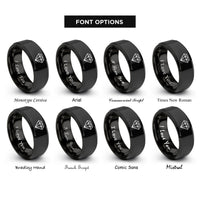 font options for inside engraving on black diamond badge rings