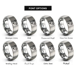 font options for inside engraving on grey diamond badge rings