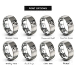 font options for inside engraving on gray diamond brilliant cut rings