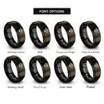 font options for inside engraving on gunmetal & black diamond brilliant cut rings
