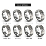 font options for inside engraving on gray diamond circle rings