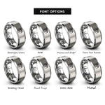 font options for inside engraving on silver diamond circle rings