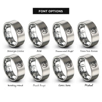 font options for inside engraving on grey diamond circle rings