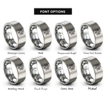 font options for inside engraving on gray diamond cubic lattice rings