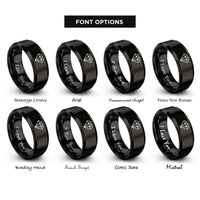 font options for inside engraving on black diamond difficult rings