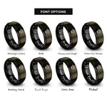 font options for inside engraving on gunmetal & black diamond difficult rings