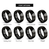 font options for inside engraving on black diamond grid rings