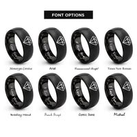 font options for inside engraving on black diamond plate rings