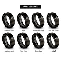 font options for inside engraving on black diamond plate rings